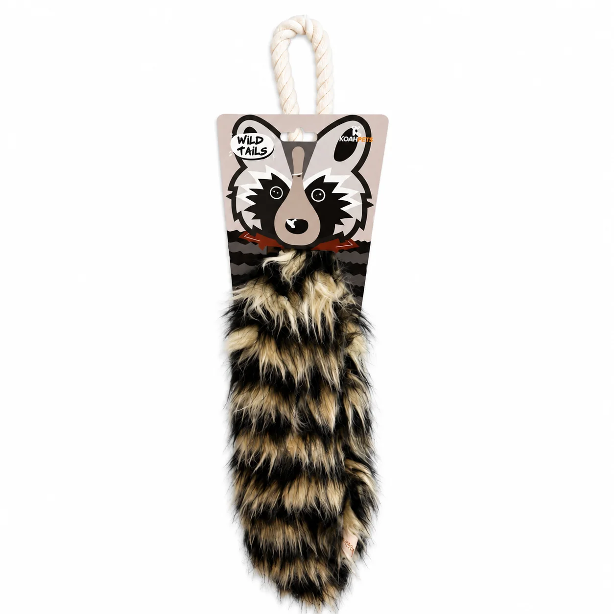 Fine Wild Tails Faux-Fur Raccoon Rope Toy 🦝 Authentic