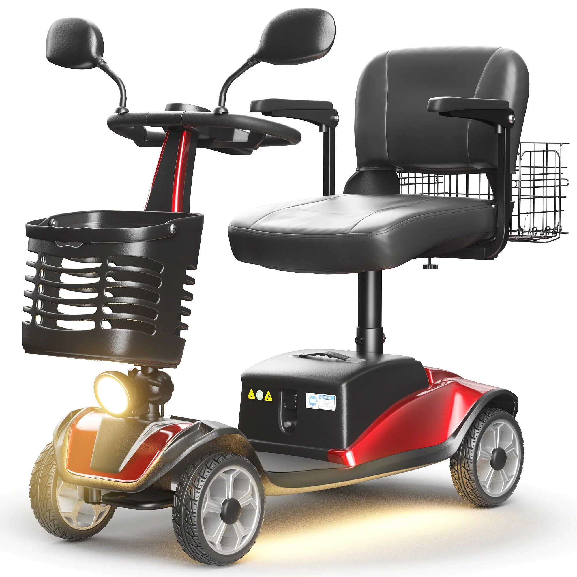 World-Class SACVON Upgrade 4 Wheel Mobility Scooter for Seniors Foldable Powered Mobile Wheelchair for Adult 330lbs Healthy