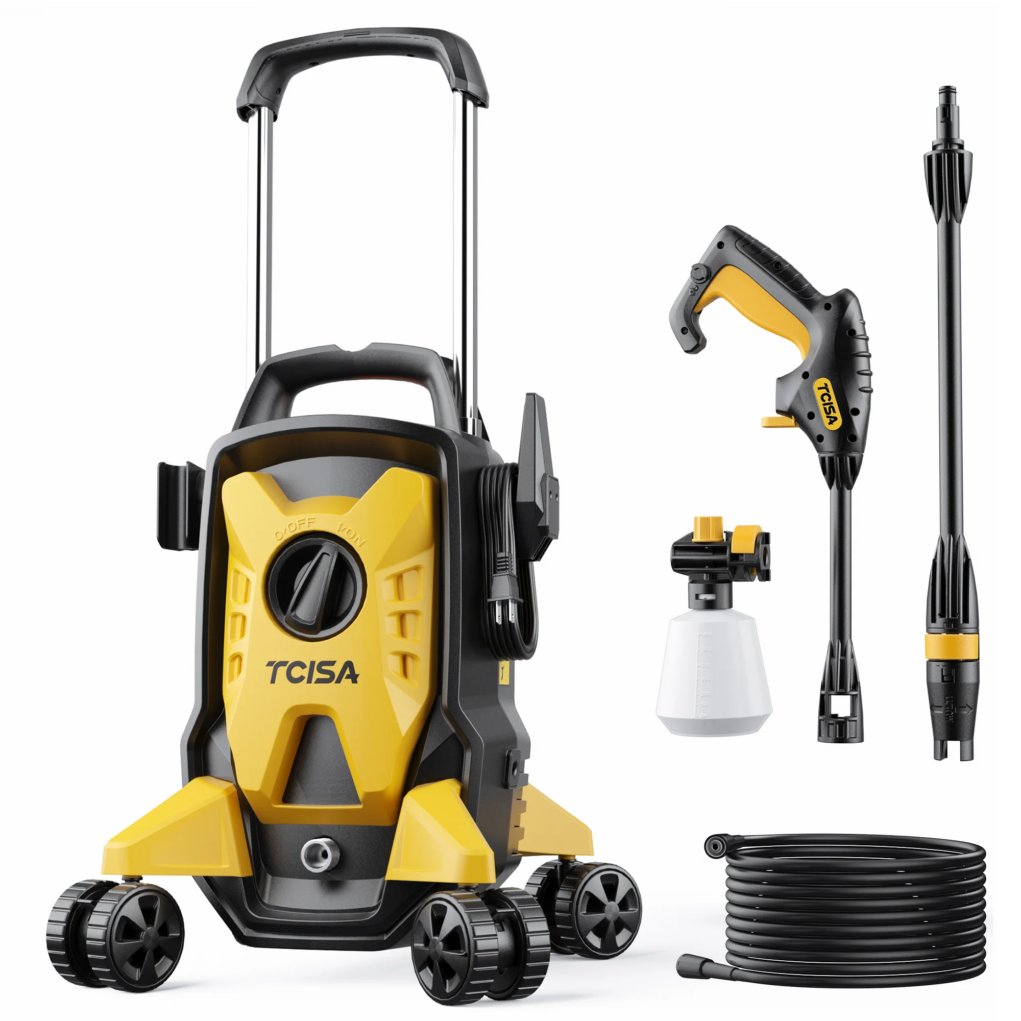 Fashionable TCISA Electric Pressure Washer 4000 PSI Max 2.8 GPM Power Washer with 35FT Cord 20FT Hose Adjustable Nozzle 0-120° Foam Cannon for Car Garden Patio Artisan
