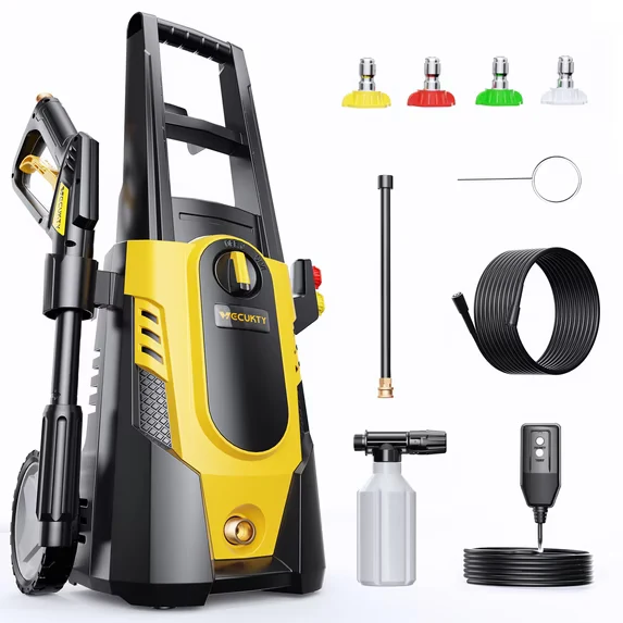 Responsible VECUKTY Electric Pressure Washer 3700 PSI Max 2.5 GPM Power Washer with 35FT Cord 20FT Hose 4 Quick Nozzles Foam Cannon for Car Garden Patio Elite