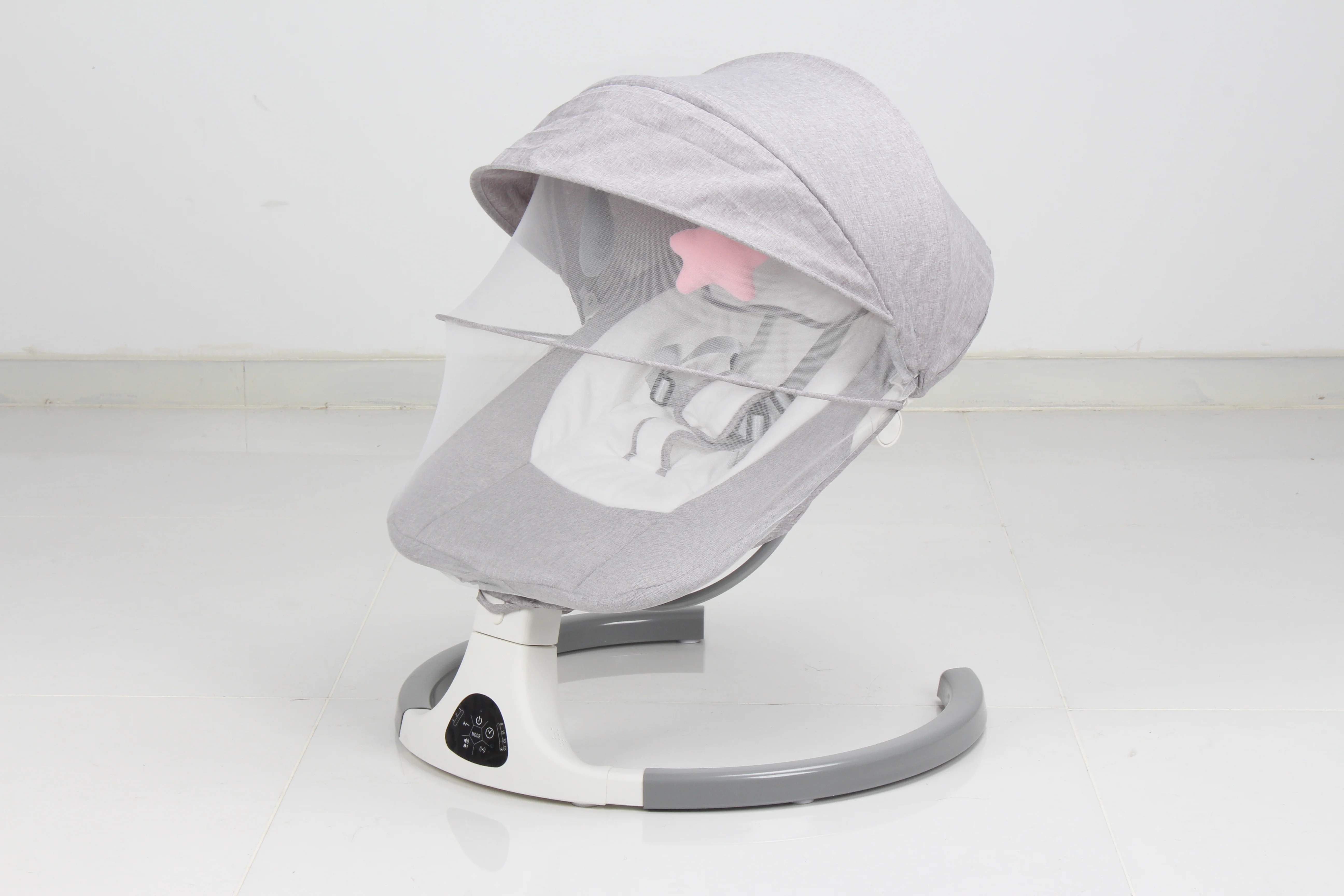 Consistent SACVON Bluetooth Baby Swing for Infants to Toddlers 5-Speed Electric Rocker with Music Timer Remote Safety Harness 0–6 Months Gray Contemporary