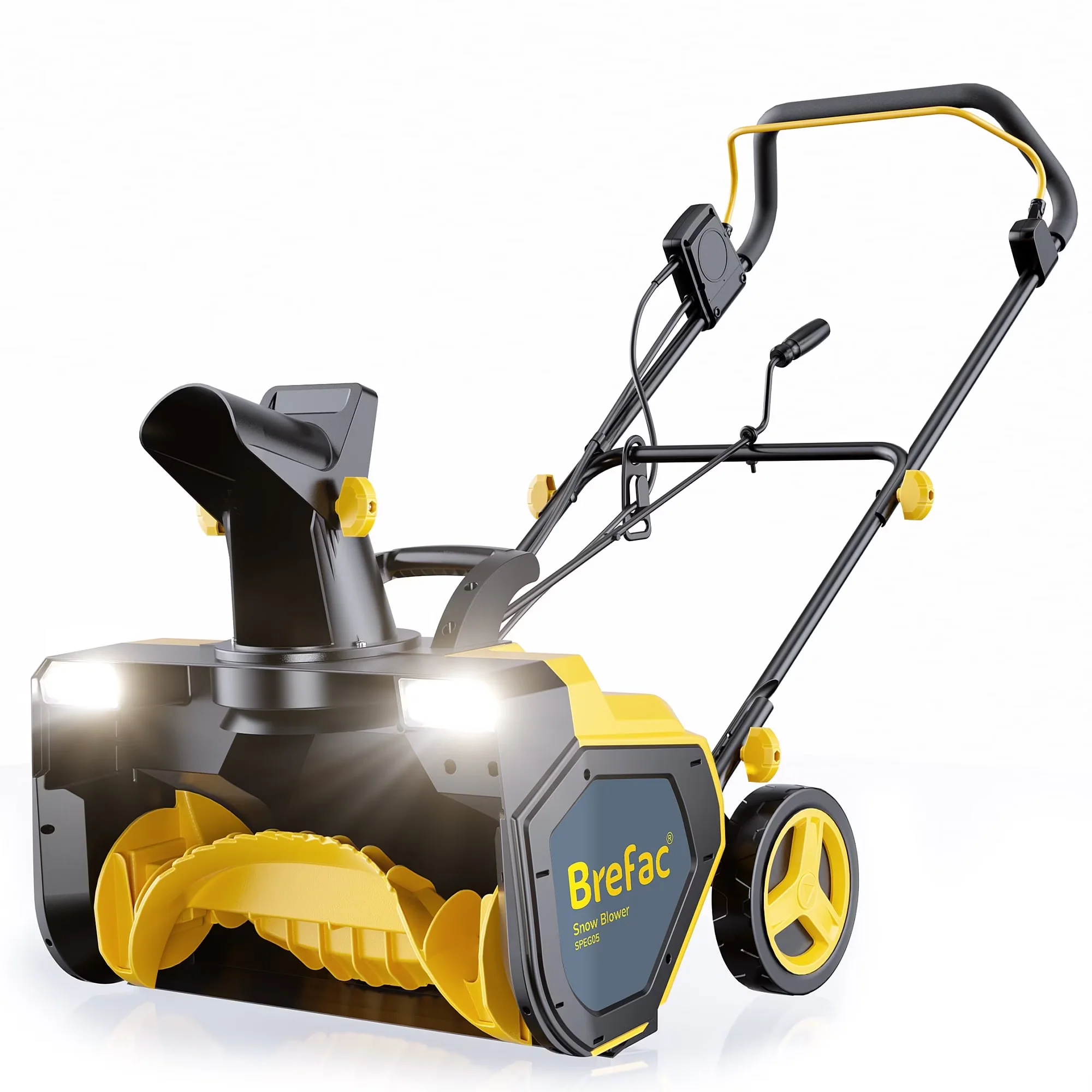 Clean 23-inch Snow Blower Single Stage Corded 120V Electric Snow Thrower 15-Amp LED Can Be Adjusted 180° Lightweight