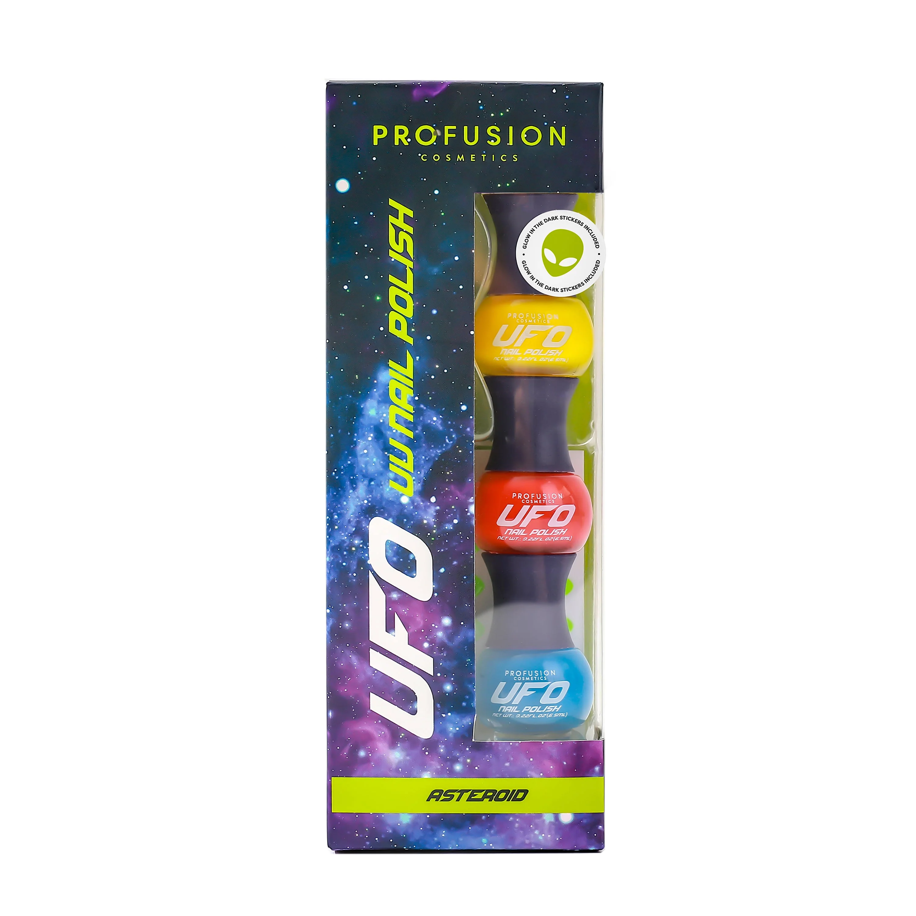 Authentic UFO UV Glow-In-The-Dark Nail Polish Trio Exceptional