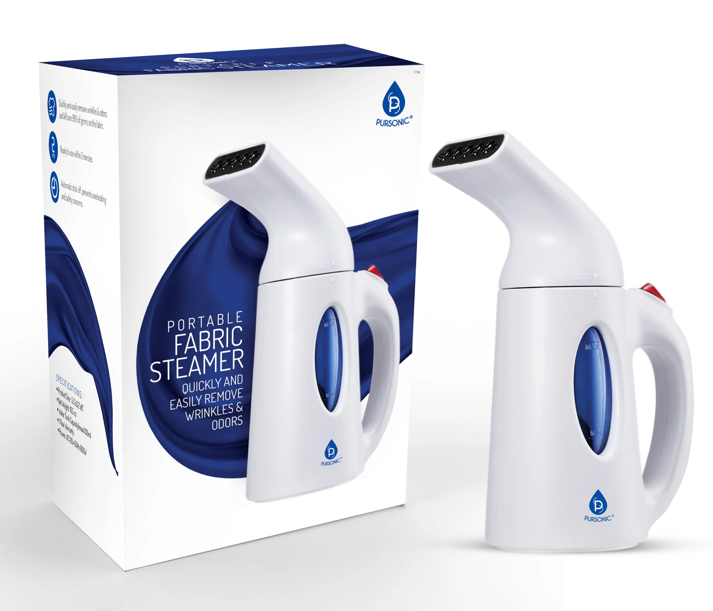 High-Quality Pursonic 130ml Handheld Fabric Fast Heat-up Powerful Travel Clothes CS180 Portable Garment Steamer Crafted