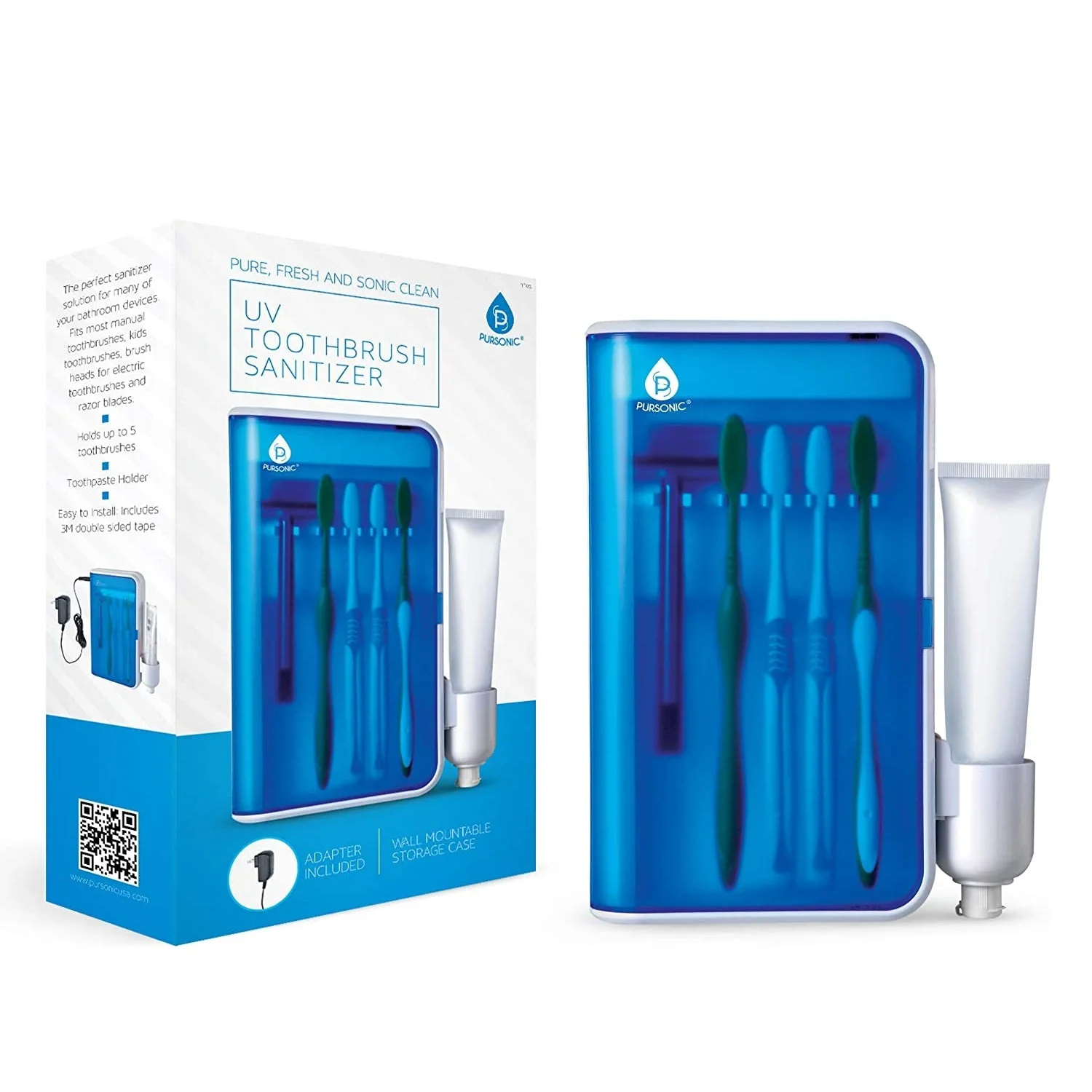 World-Class UV Family Toothbrush Sanitizer with AC Adapter High-Quality