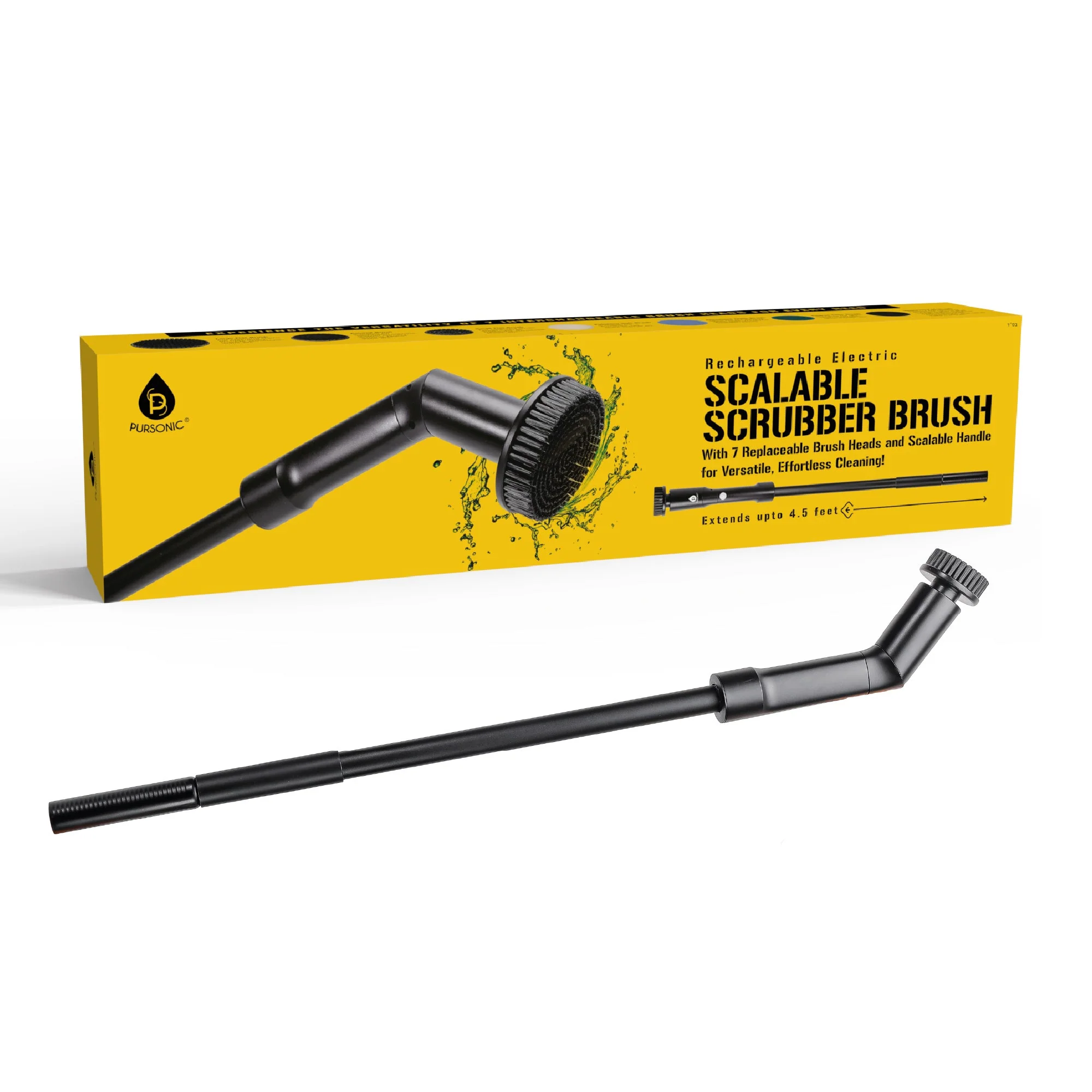 Artisan Rechargeable Electric Scalable Scrubber Brush – Reach New Heights in Cleaning Recyclable