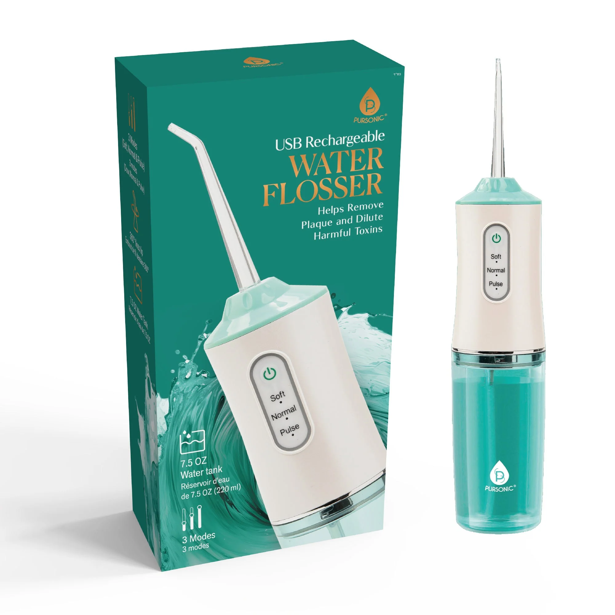 Long-Lasting USB Rechargeable Water Flosser Helps Remove Plaque Dilute Harmful Toxins Top-Quality