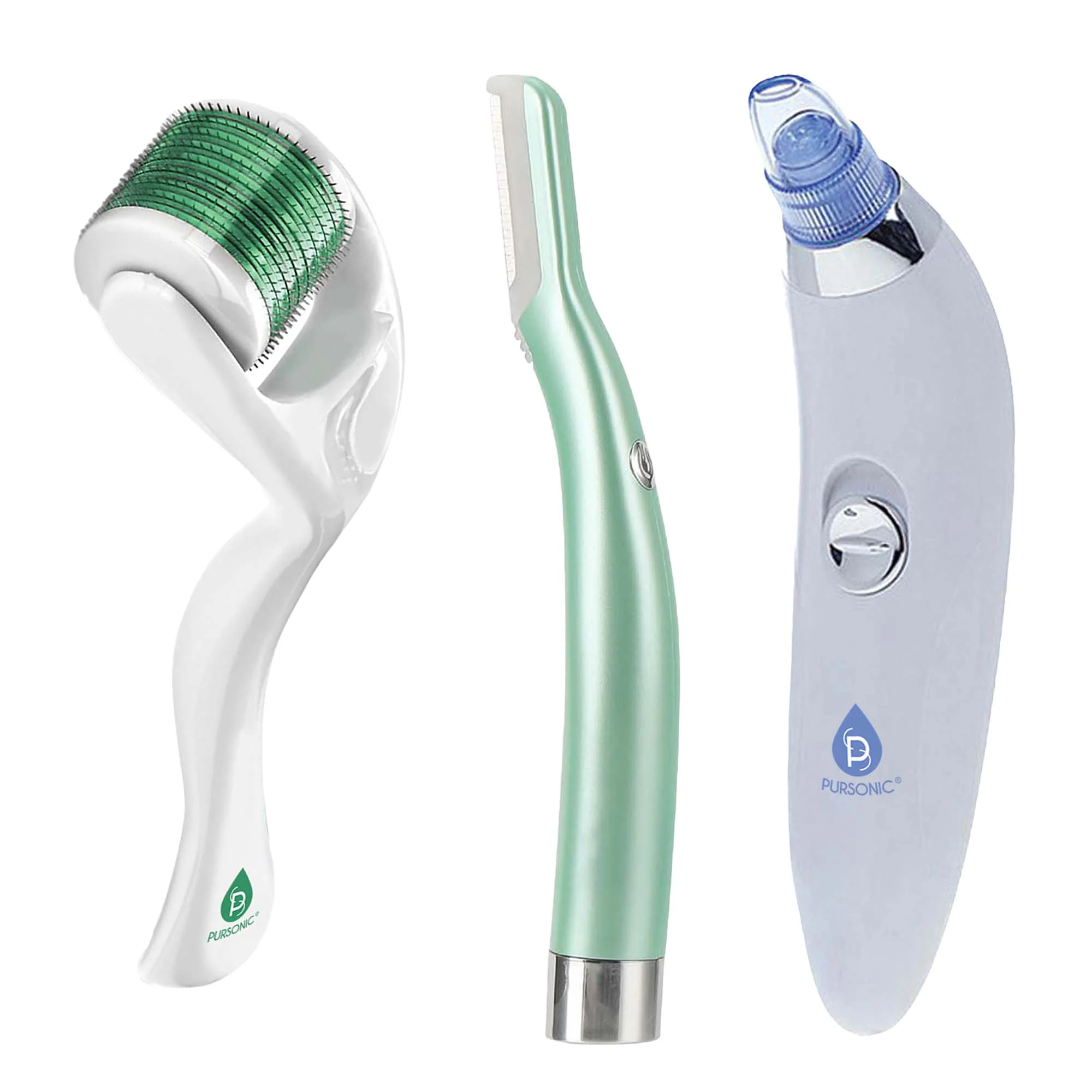 Selected Skin Smoothing Rejuvenation Kit - Precision Dermaplaning Hair Remover Tool Pore Vacuum Blackhead Remover and Micro Needle Derma Roller Advanced