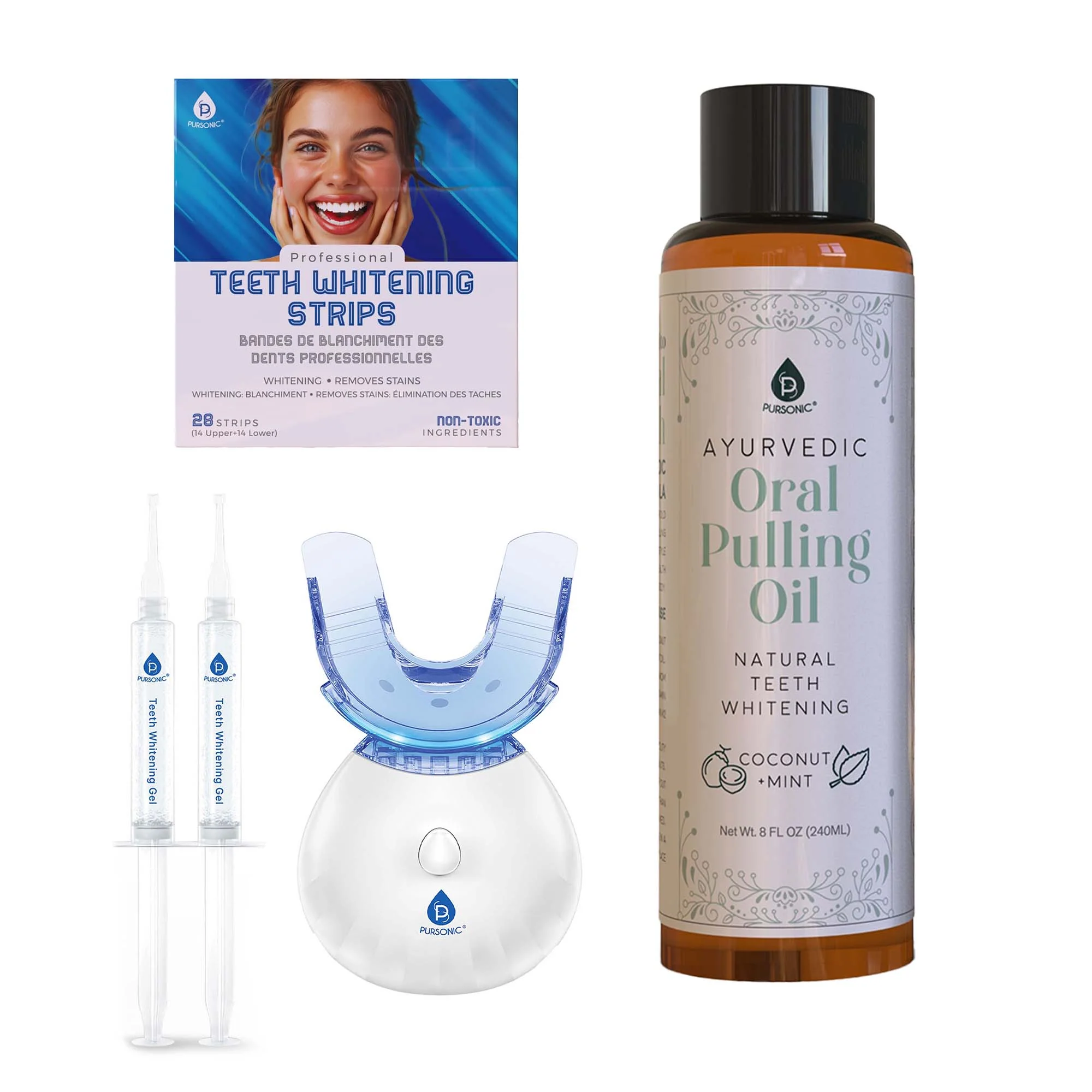 Powerful Pursonic Advanced Teeth Whitening Ayurvedic Oral Care Bundle Luxury