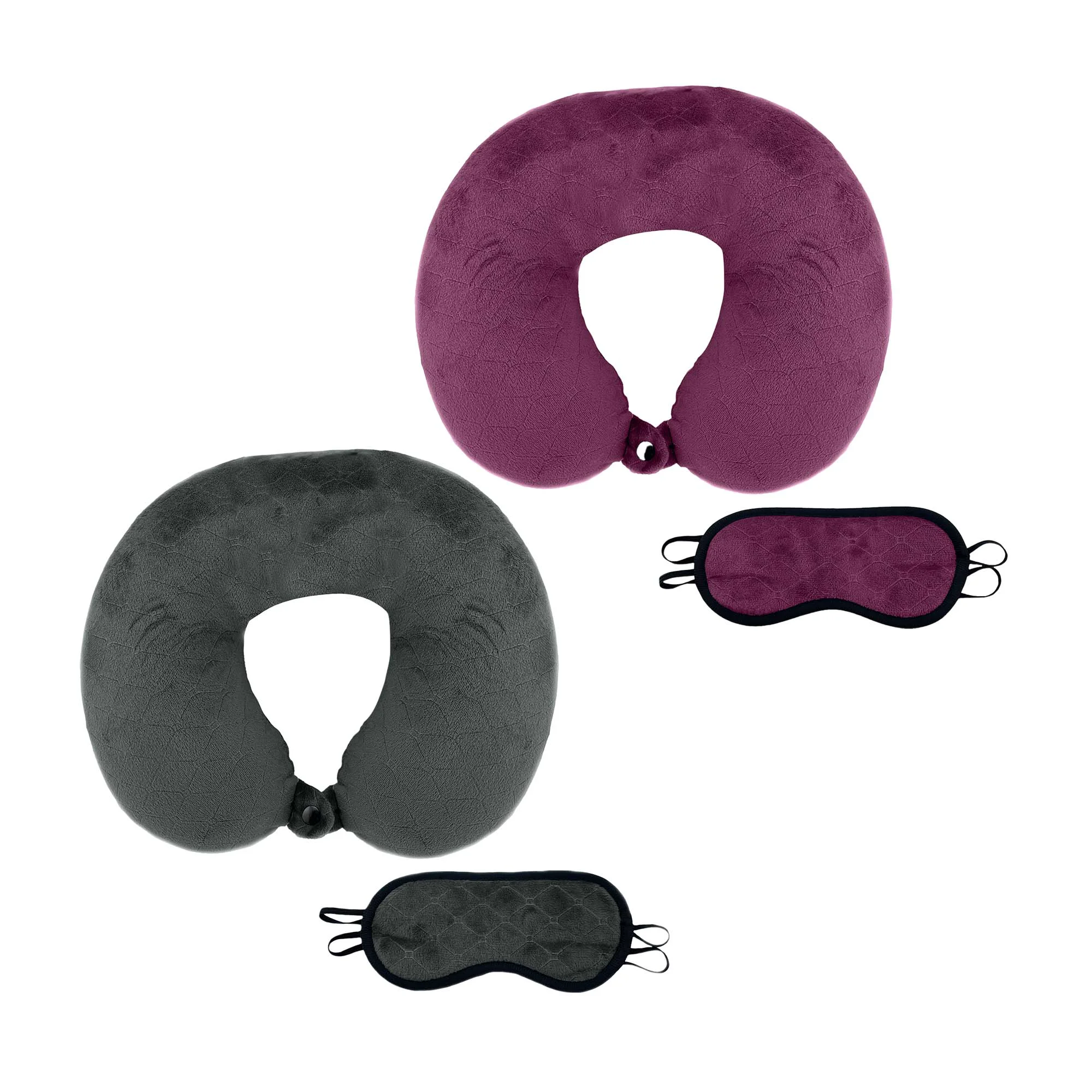 Innovative 2 Memory Foam Travel Pillows with Sleep Masks – Comfort for Couples on the Go Smart