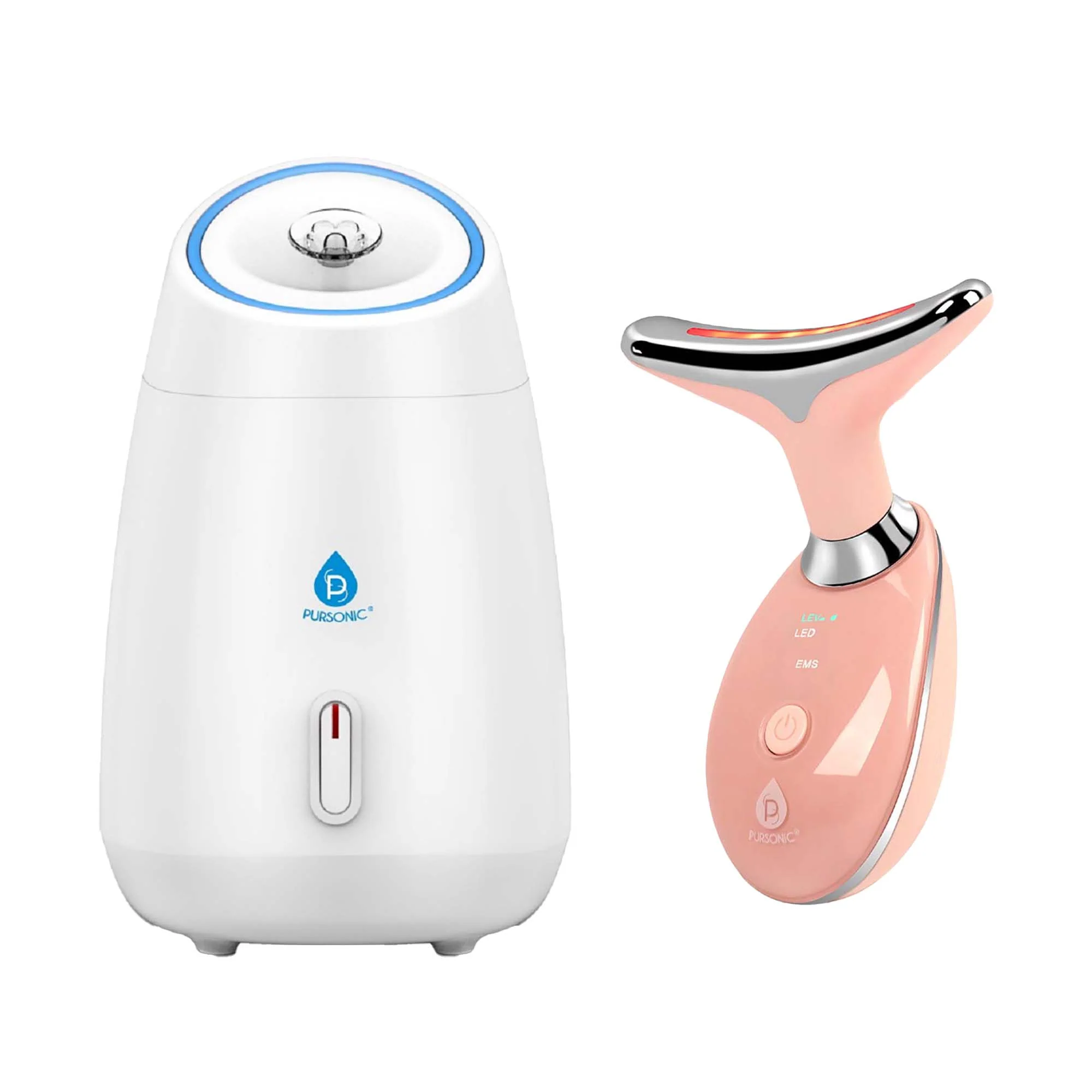 Eco-Friendly Pursonic Spa Beauty Bundle – Facial Steamer and 7-in-1 LED Light Therapy Device Effective