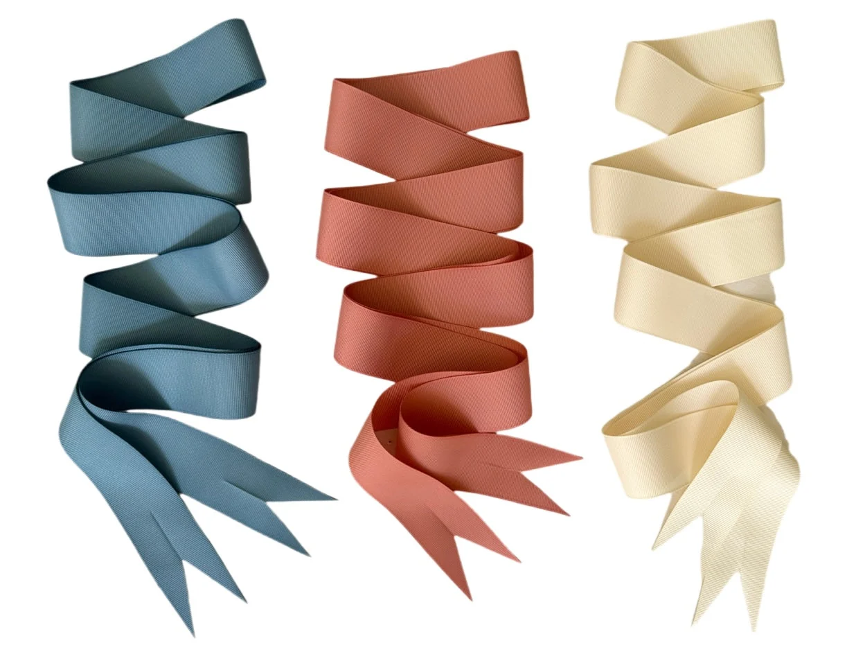 Practical Coral Ivory French Blue Long Grosgrain Ribbon Pack Stylish