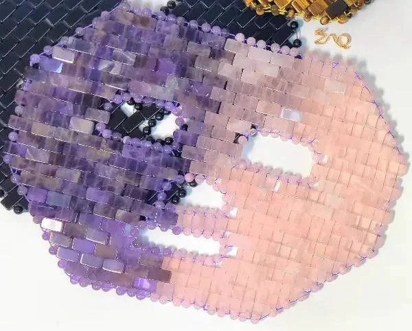 Eco-Friendly AMETHYST CLARITY ROSE QUARTZ SELF-LOVE FACE MASK - HandmadeWeighted Face MaskHealth BenefitsHealing Benefits of Rose QuartzHealing Benefits of Amethyst Relaxed