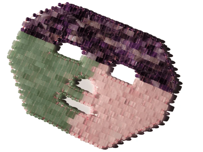 Elegant JADE BALANCING AMETHYST CLARITY ROSE QUARTZ SELF-LOVE FACE MASK - Handmade Classic