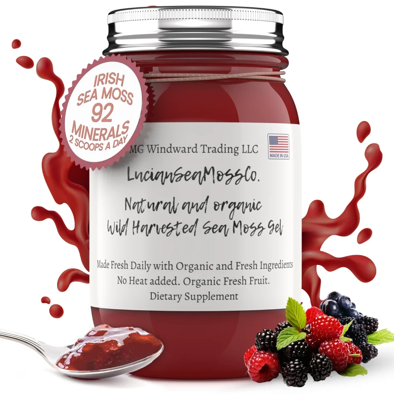 Advanced Fresh Organic Mixed Berry Infused Sea Moss Gel Crafted