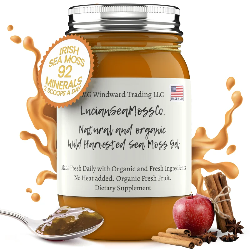 Secure Fresh Organic Apple Cinnamon Infused Sea Moss Gel Effective