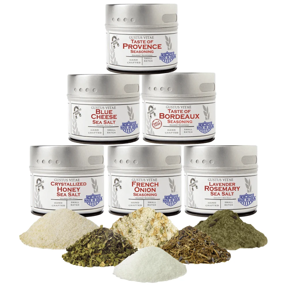 Recyclable French Seasoning Gift Set - Tastes of France - Artisanal Spice Blends Six Pack Exclusive