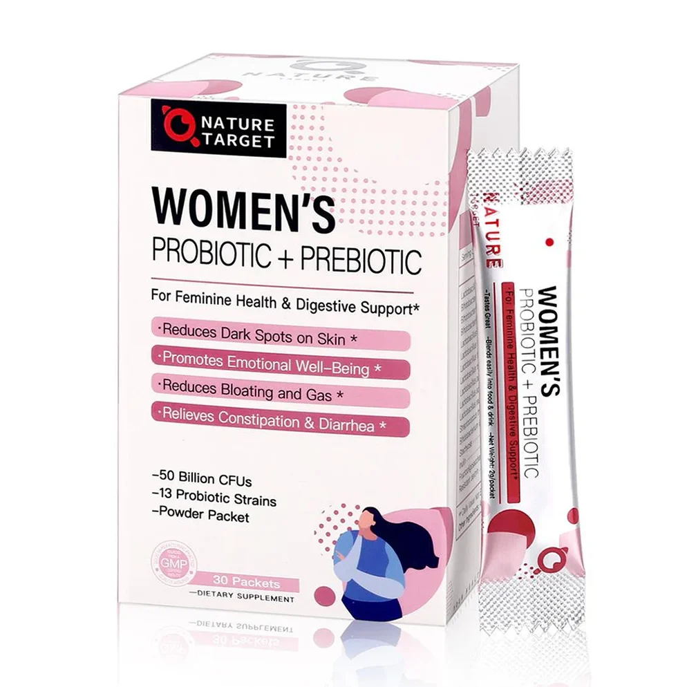 Artisan Women's Probiotic Prebiotic Powder 50 Billion CFUs 13 Strains Prebiotic Blend 1380mg 30 Servings Superior
