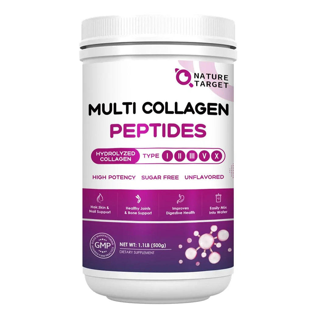 Consistent Multi Collagen Peptides 9200mg Type I II III V X Hyaluronic Acid 35mg Vitamin C 70mg Unflavored 50 Servings Exclusive