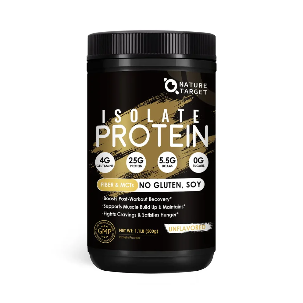 Exceptional Isolate Protein Powder 25g Protein 5.5g BCAAs Unflavored 16 Servings 1.1LB Environmentally Friendly