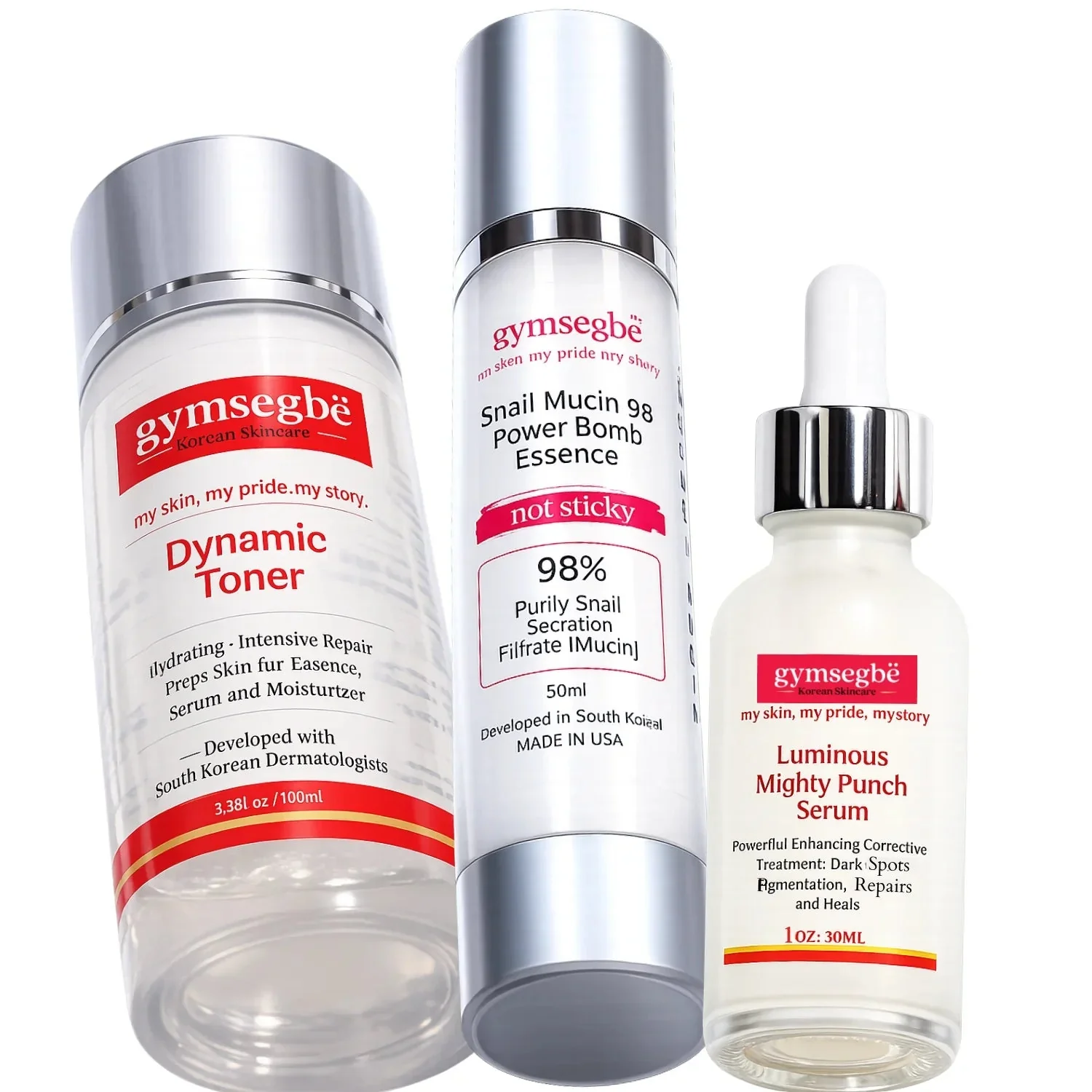 User-Friendly Anti-Aging Bundle SmallKorean Glow Serum Toner Essence Set Fashionable