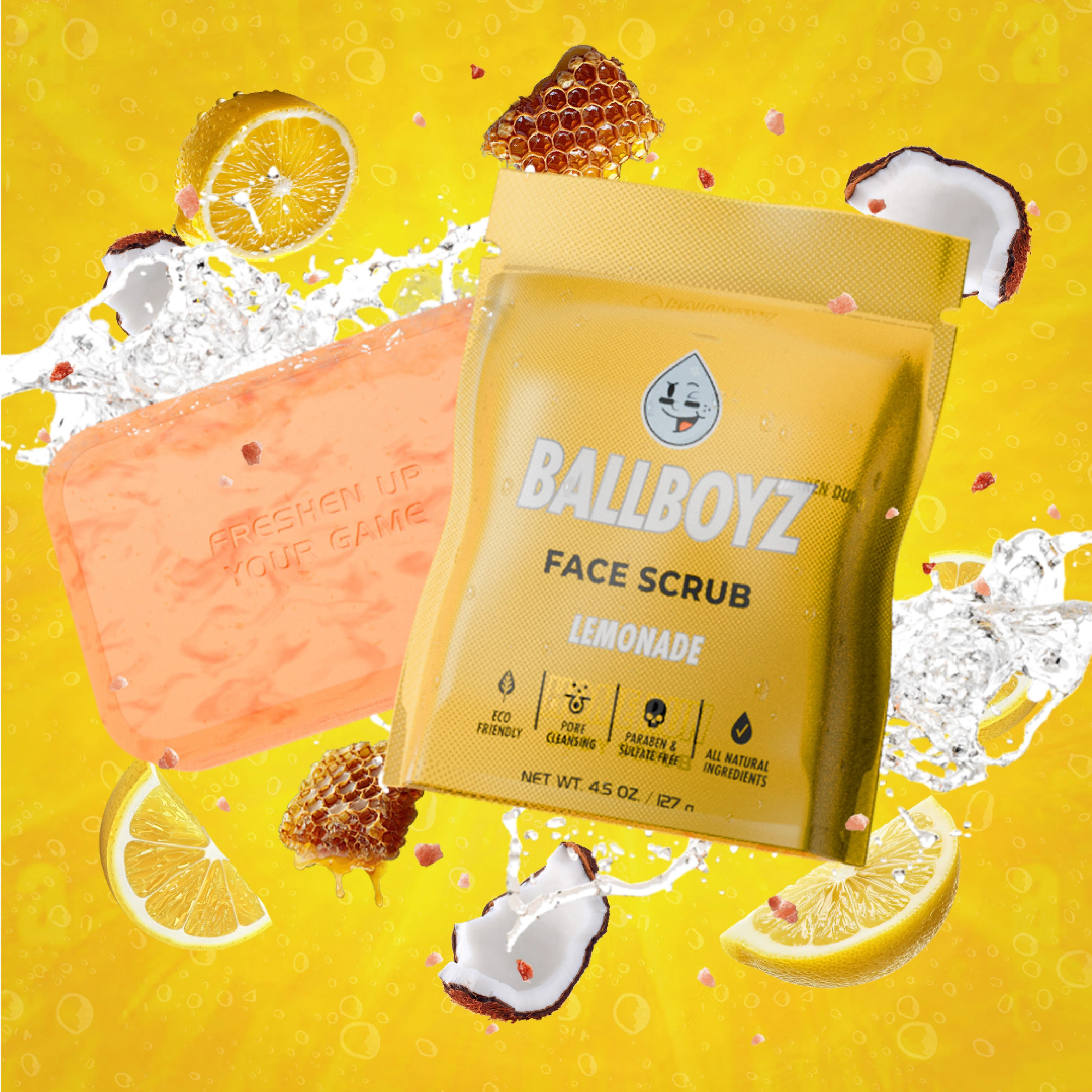 Solid Lemonade Face Scrub Light Acne Recyclable