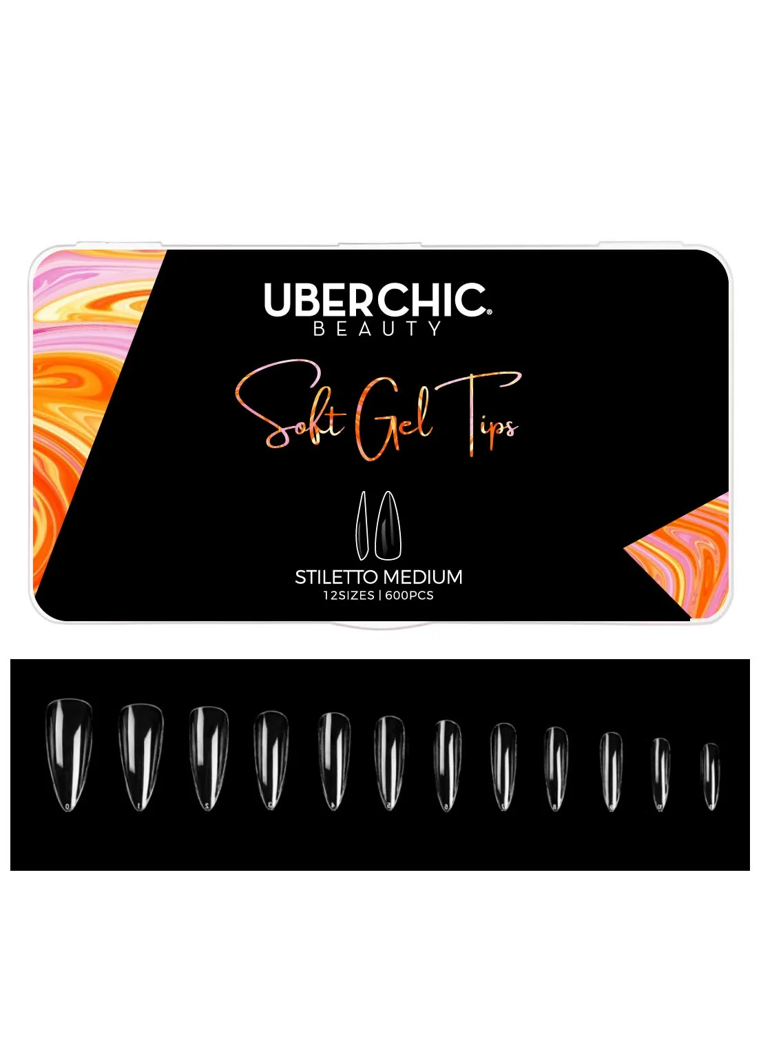 High-Grade 600 Soft Gel Tips Stiletto - Medium World-Class