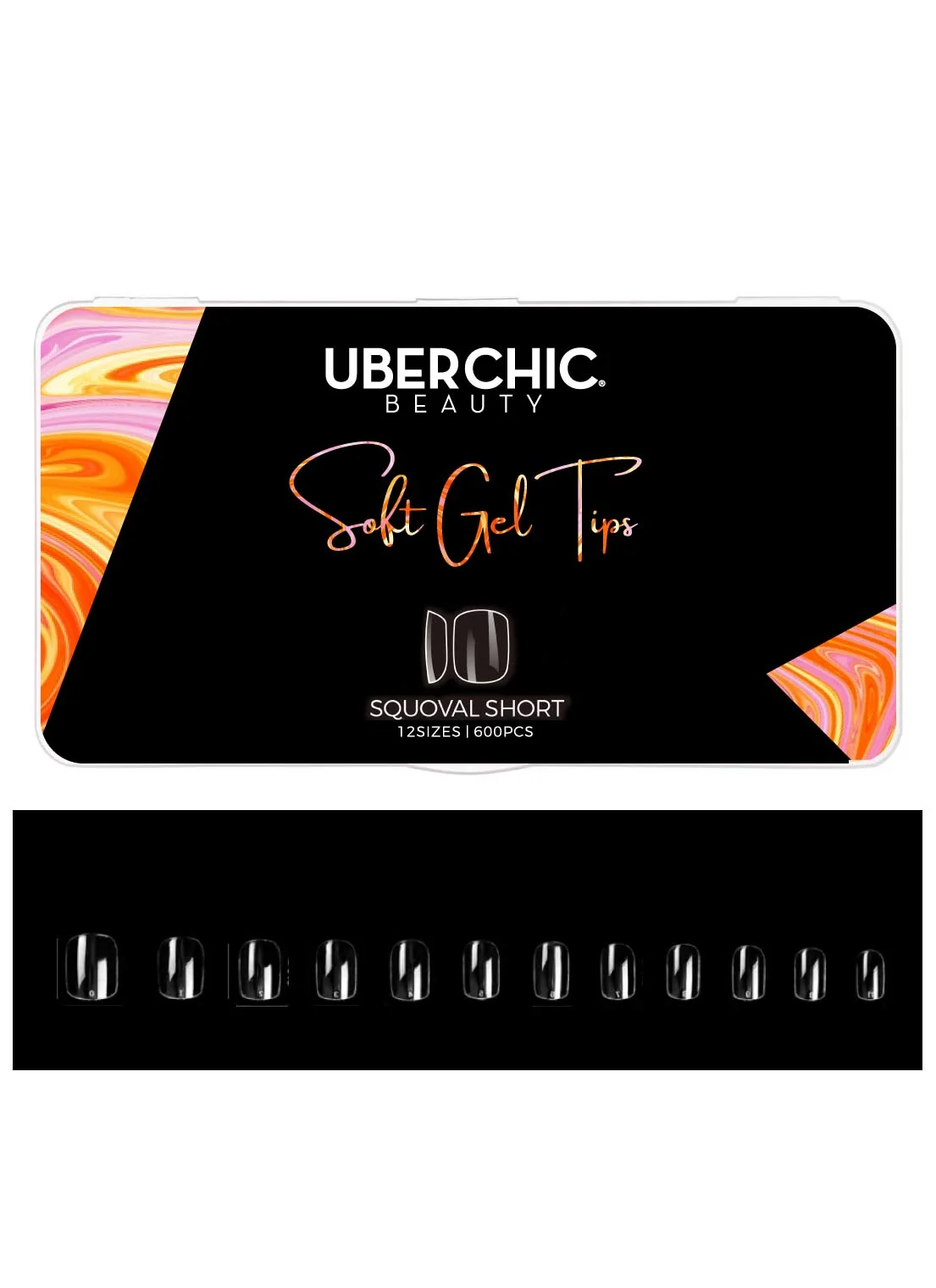 Luxury 600 Soft Gel Tips Squoval - Short High-Performance