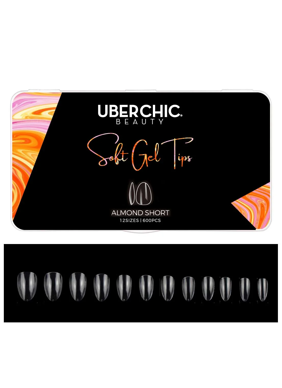 Genuine 600 Soft Gel Tips Almond - Short Certified