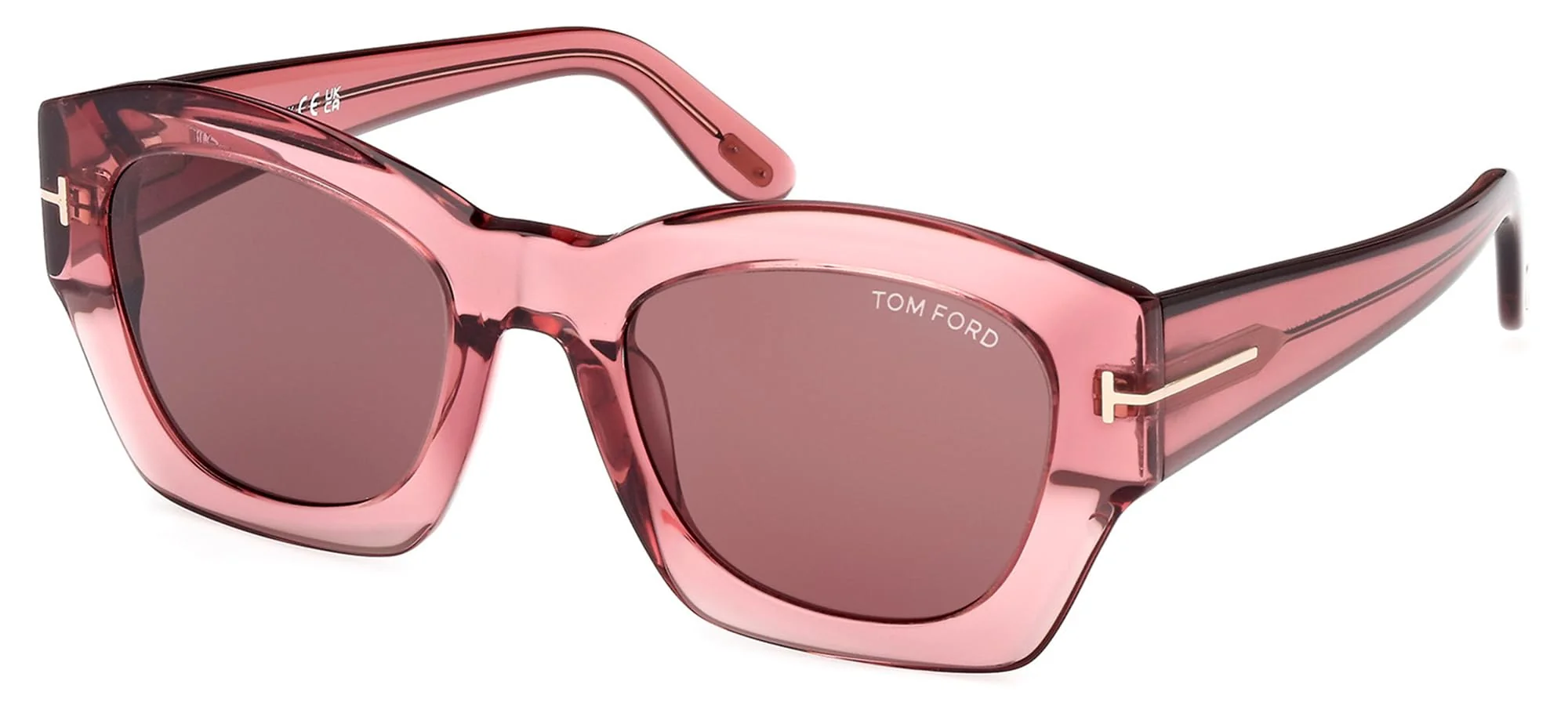 Clean Tom Ford GUILLIANA FT 1083 Shiny Pink Brown 52 22 140 women Sunglasses Exclusive
