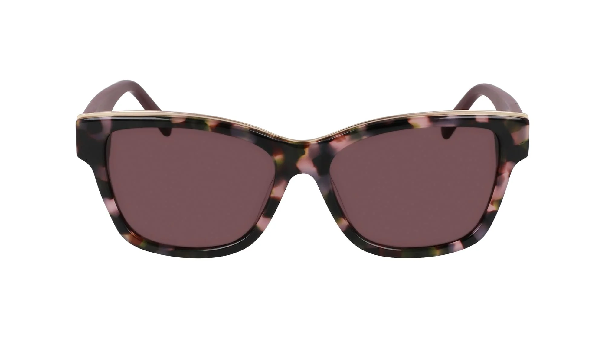 Crafted DKNY Women's Sunglasses DK549S - Blush Tortoise with Solid Brown Lens Minimalist
